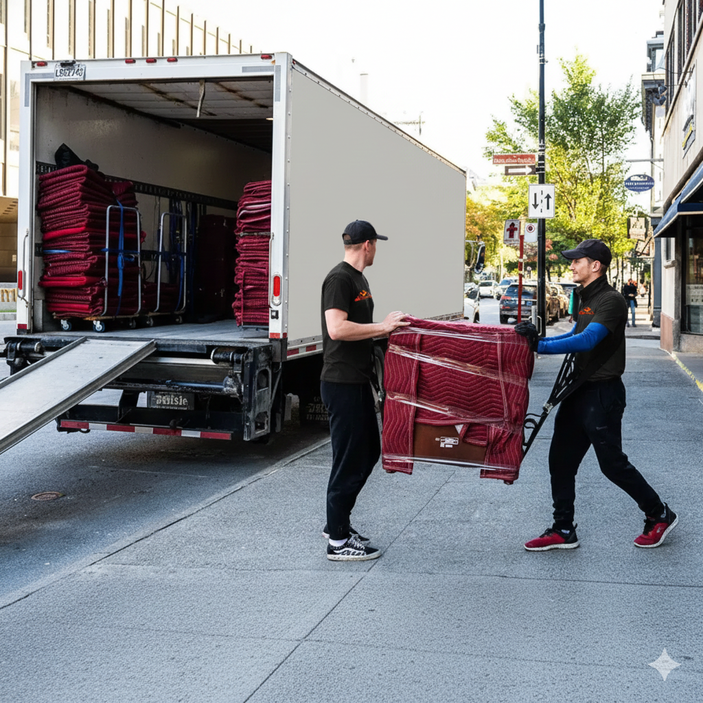 MoveHomeFast branded moving truck parked on a Greater Toronto Area street